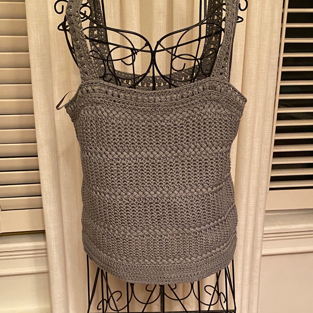Vince Gray Crochet Tank Top